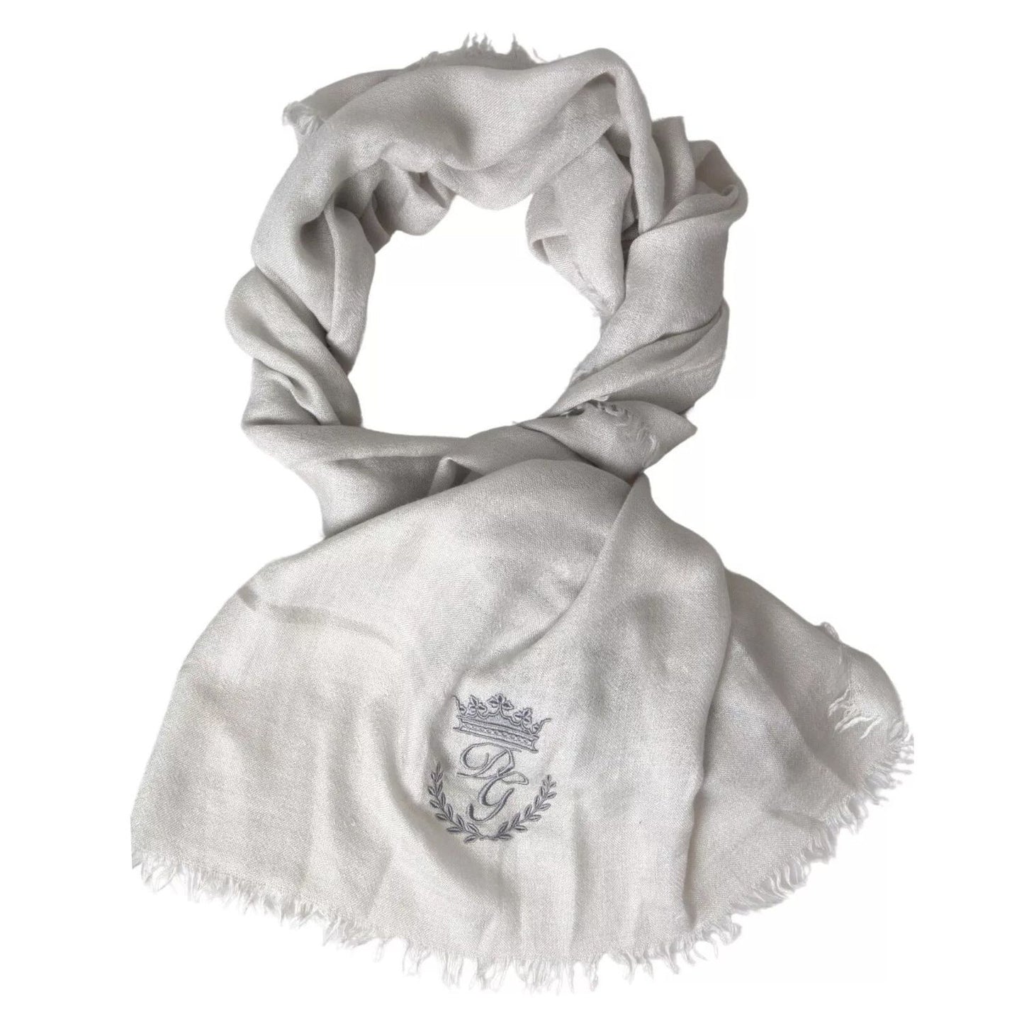 Dolce & Gabbana Gray Cashmere Wrap Shawl Fringe Scarf MS7060