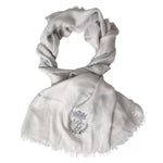 Dolce & Gabbana Gray Cashmere Wrap Shawl Fringe Scarf MS7060