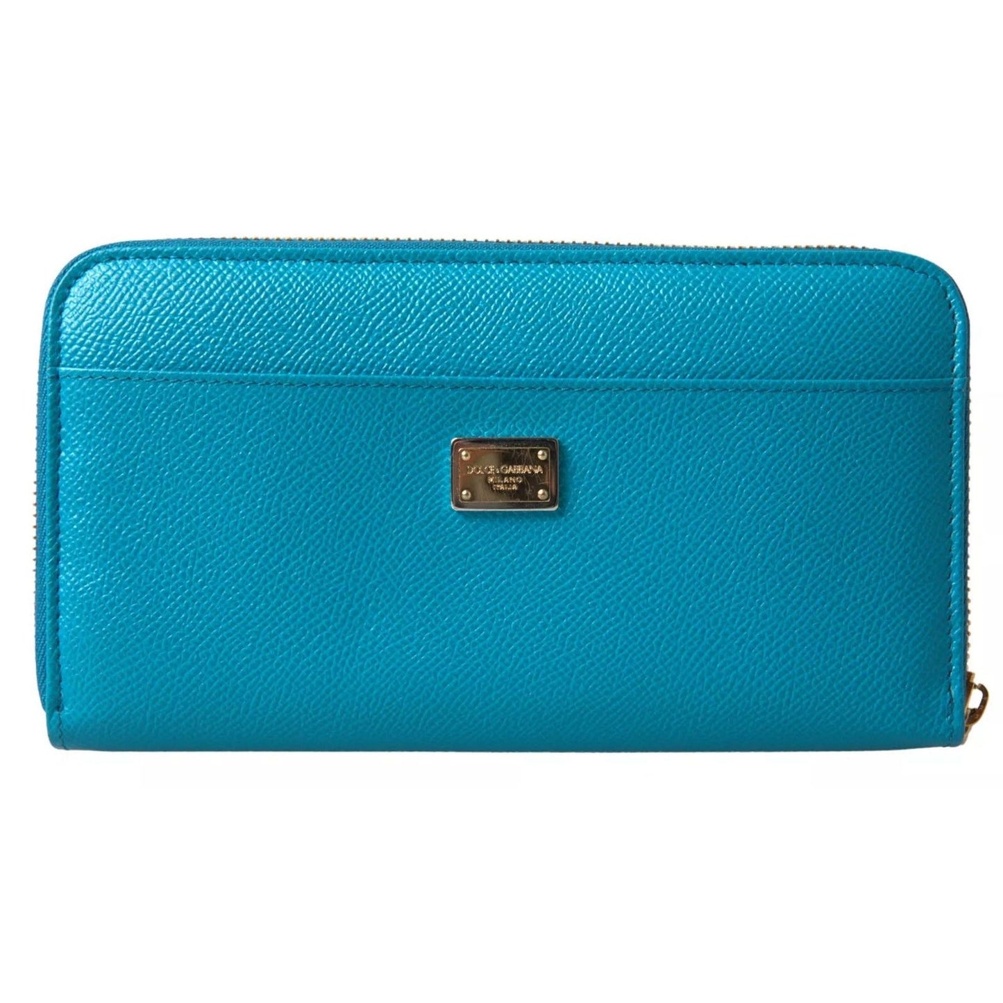 Dolce & Gabbana Wallet Light Blue LOVE Leather Zip Around Continental BAG1028