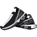 Dolce & Gabbana Black White Slip On Sorrento Sneakers Shoes LA3900-36.5