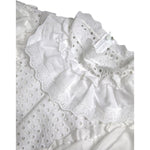 Dolce & Gabbana White Cotton Lace Trim Turtle Neck Blouse TSH83735-46