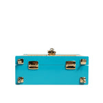 Dolce & Gabbana Turquoise Gold Acrylic Leather Miss Dolce Top Handle Bag BAG4023