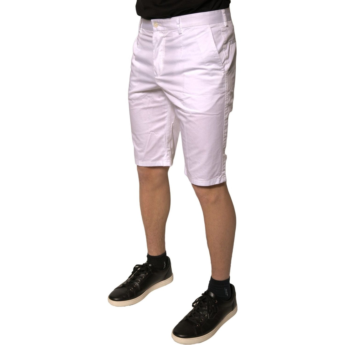 Dolce & Gabbana White Chinos Cotton Stretch Casual Shorts PAN75655-48