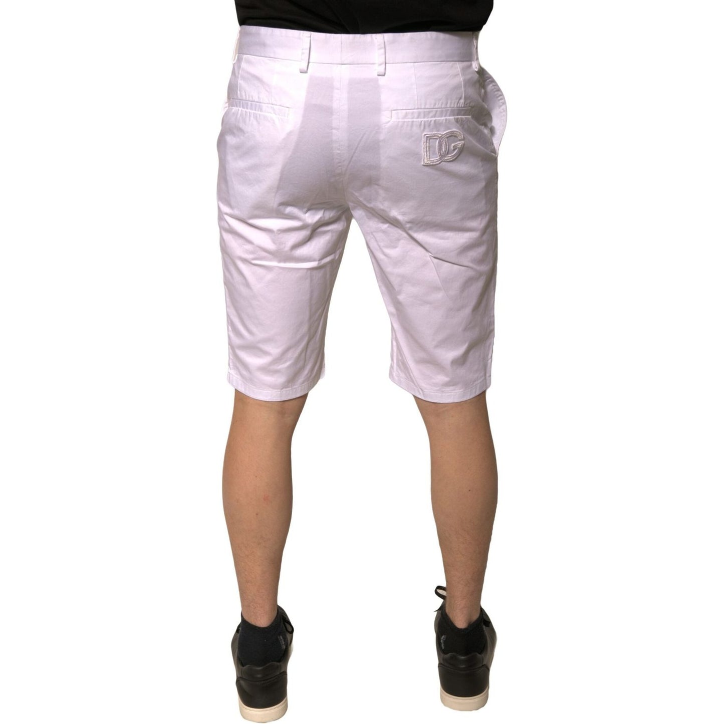 Dolce & Gabbana White Chinos Cotton Stretch Casual Shorts PAN75655-48