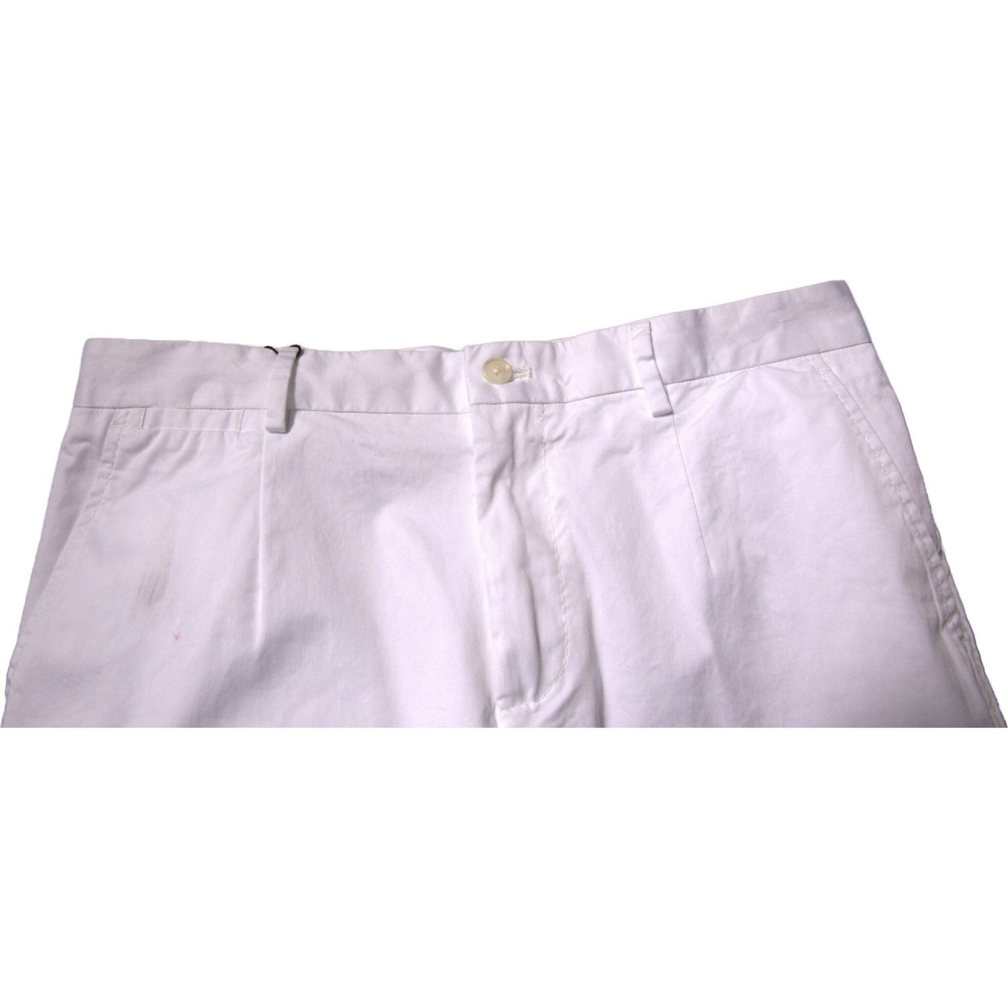 Dolce & Gabbana White Chinos Cotton Stretch Casual Shorts PAN75655-48
