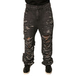Dolce & Gabbana Gray Tattered Cotton Straight Men Denim Jeans PAN75681-46