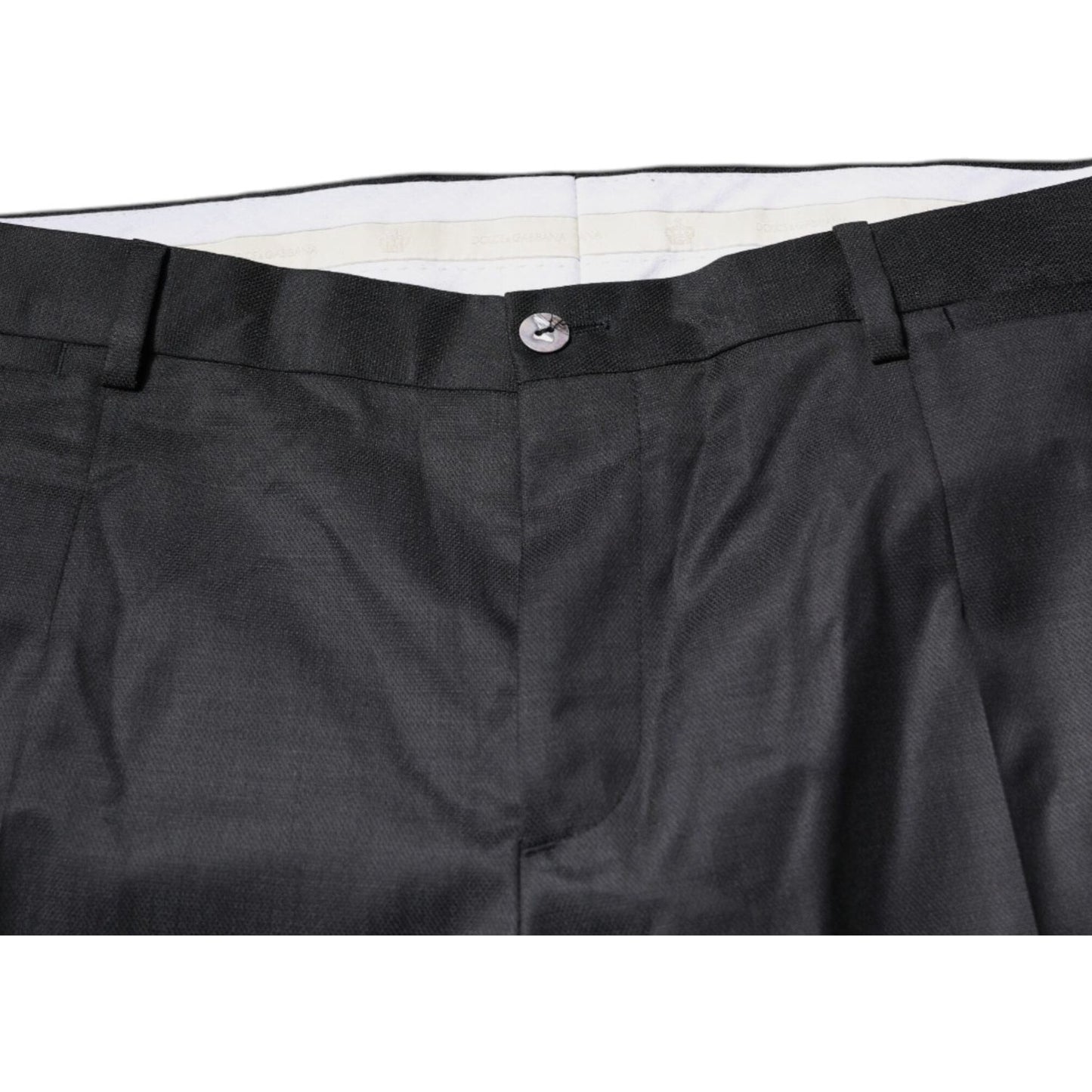 Dolce & Gabbana Black Wool Tapered Formal Dress Pants PAN75805-54