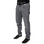 Dolce & Gabbana Gray Logo Cotton Stretch Skinny Denim Jeans PAN75820-56