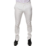 Dolce & Gabbana White Cotton Tapered Formal Dress Pants PAN75824-48