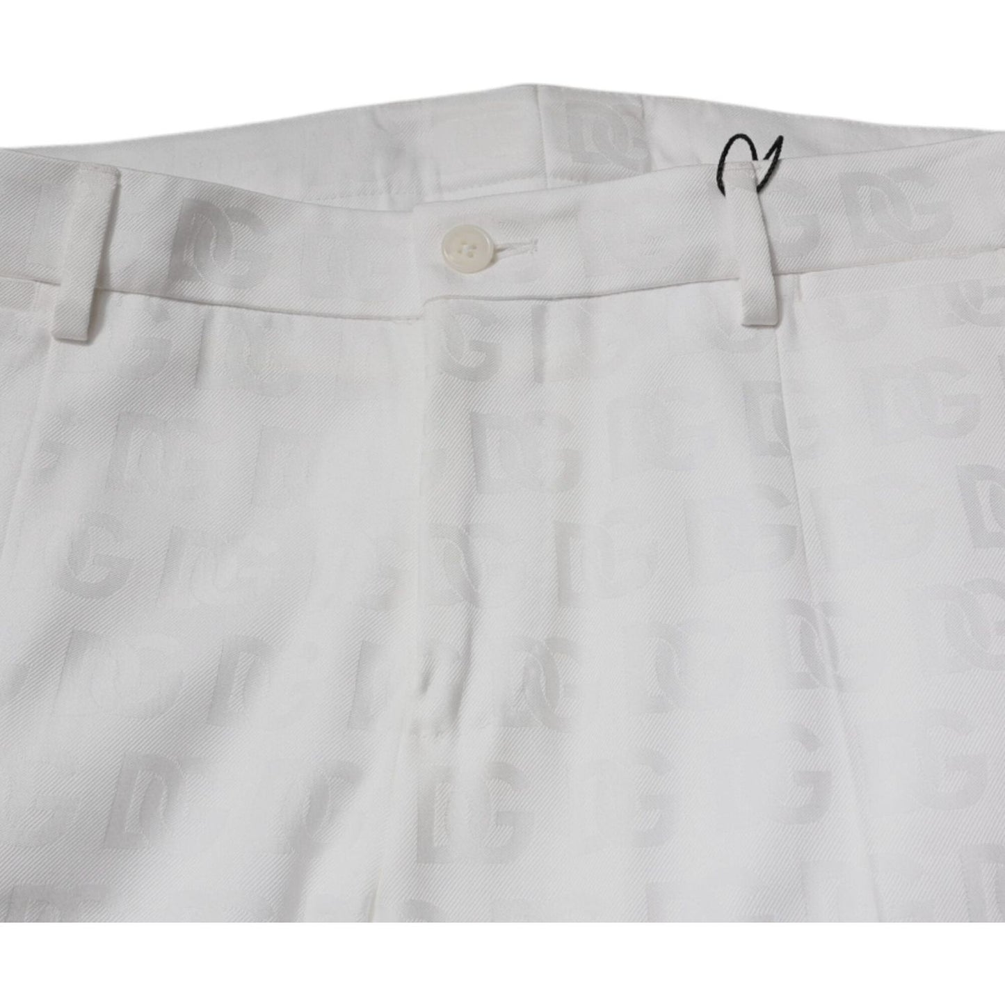 Dolce & Gabbana White Cotton Tapered Formal Dress Pants PAN75824-48