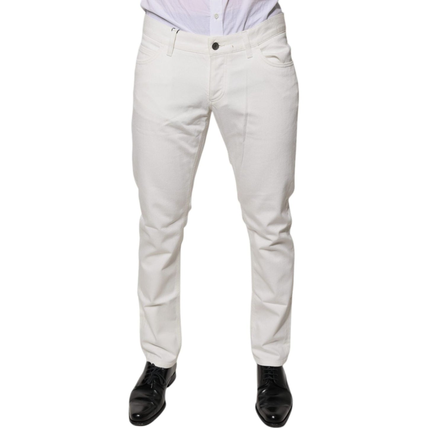 Dolce & Gabbana White Cotton Skinny Denim Jeans PAN75840-50