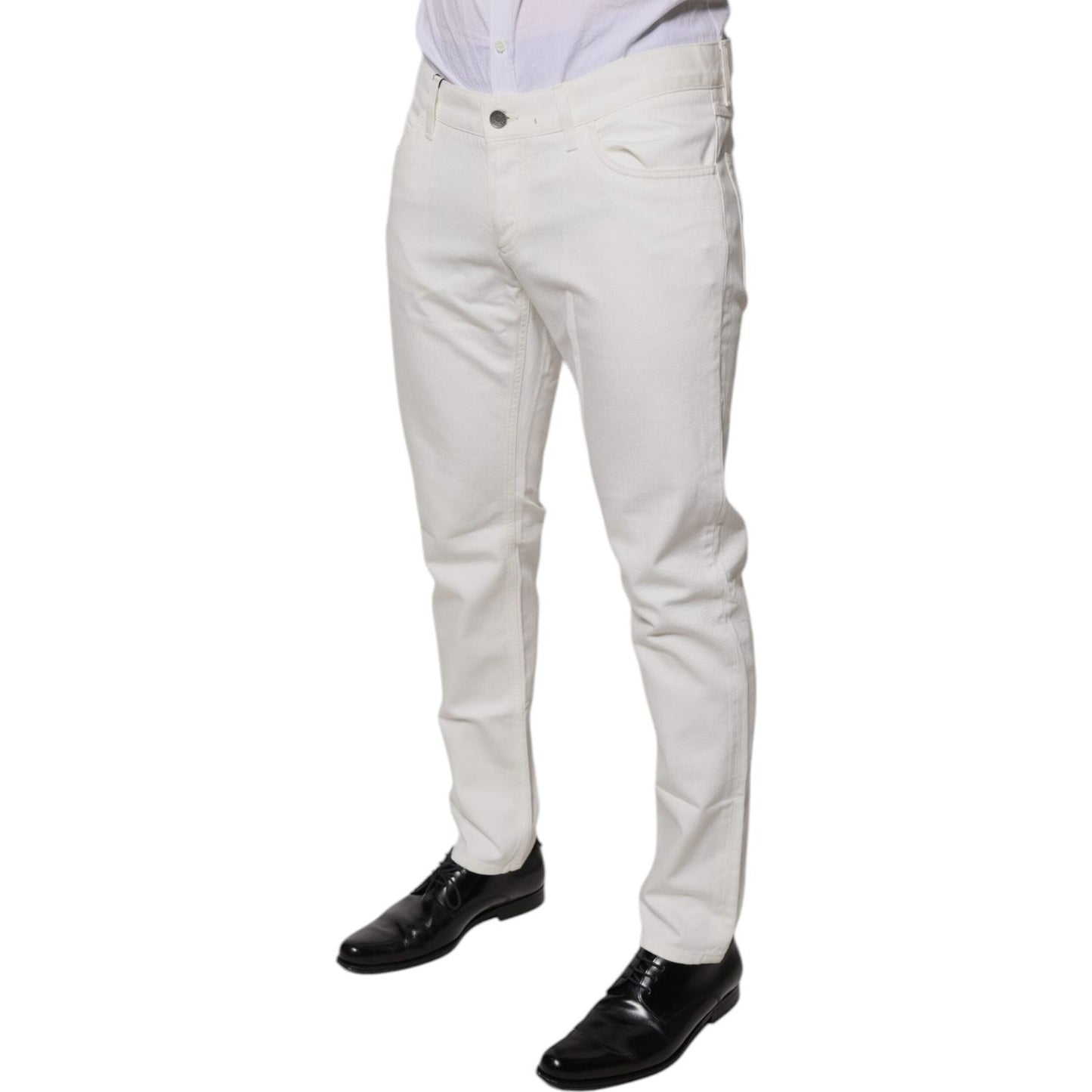 Dolce & Gabbana White Cotton Skinny Denim Jeans PAN75840-50