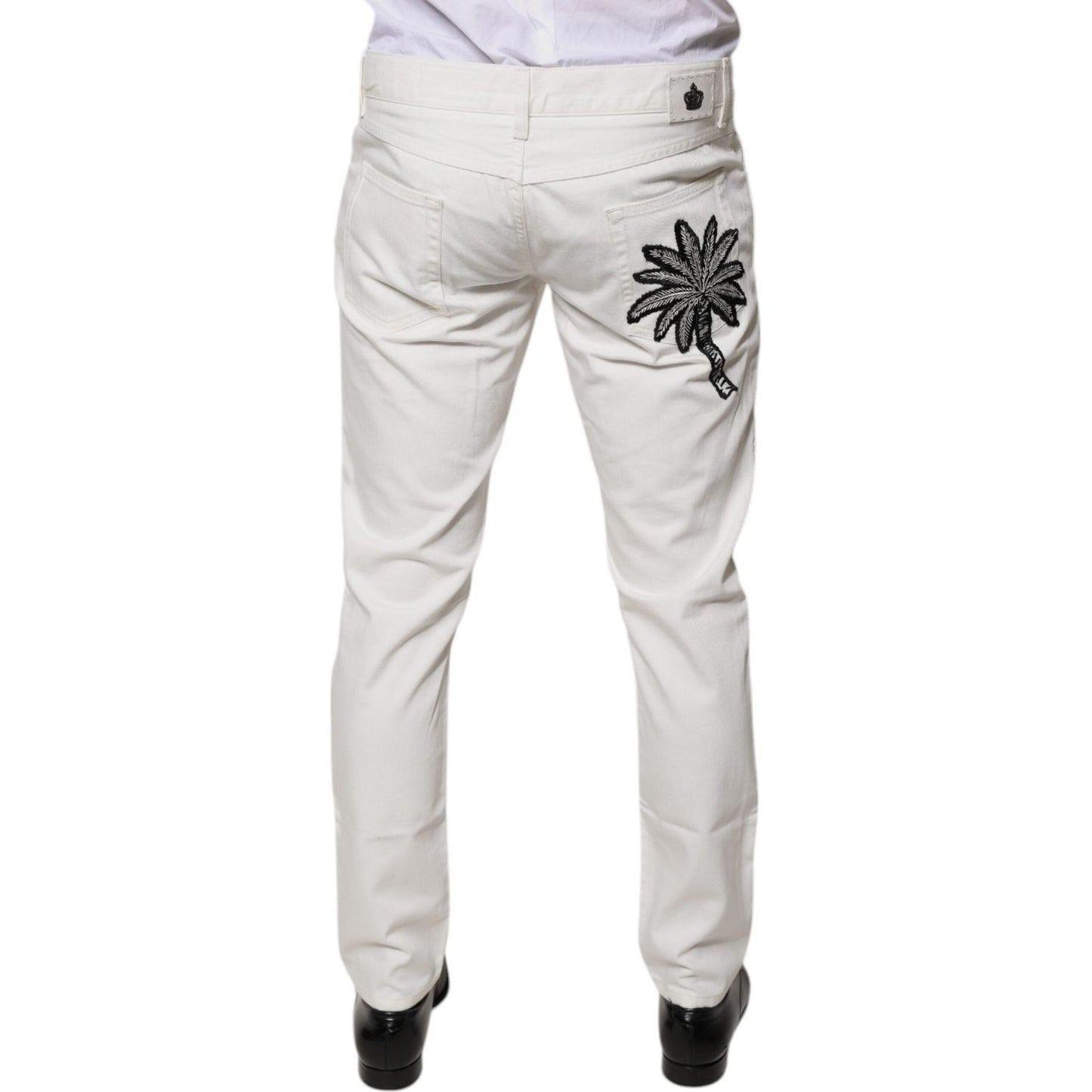 Dolce & Gabbana White Cotton Skinny Denim Jeans PAN75840-50