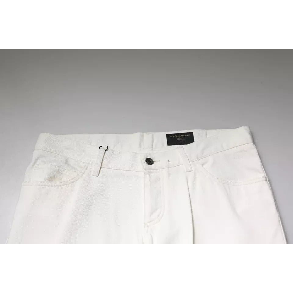 Dolce & Gabbana White Cotton Skinny Denim Jeans PAN75840-50