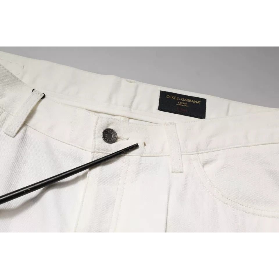 Dolce & Gabbana White Cotton Skinny Denim Jeans PAN75840-50