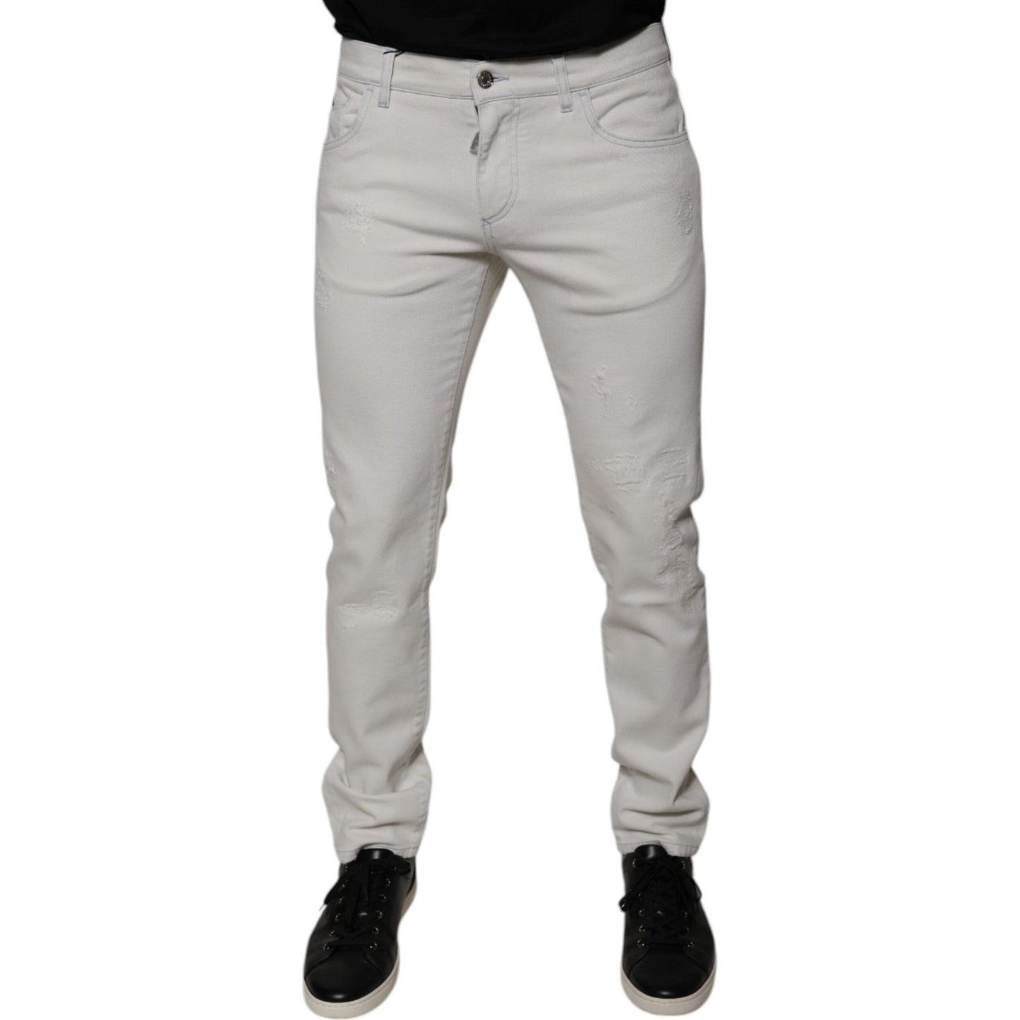Dolce & Gabbana White Cotton Skinny Denim Jeans PAN75853-50