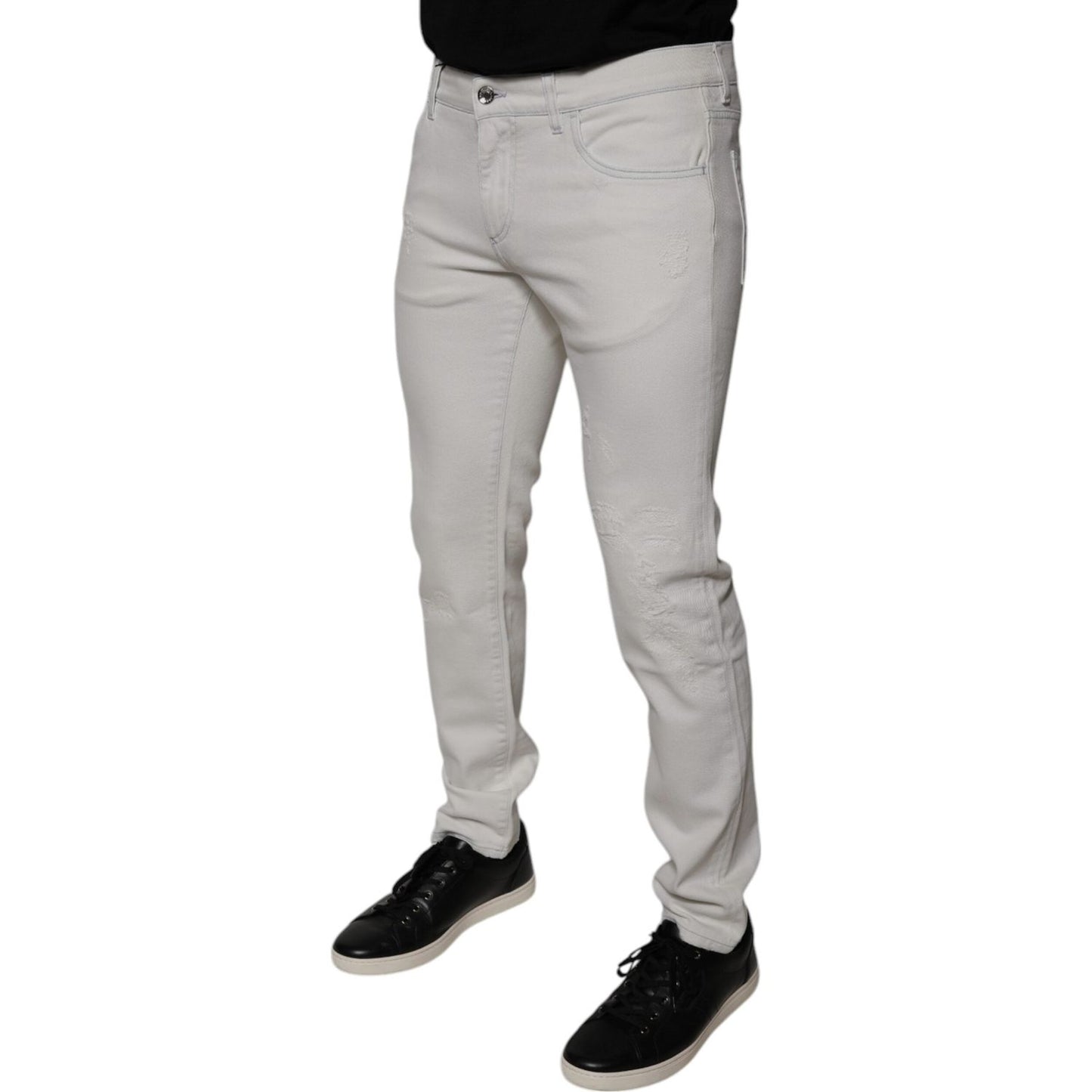 Dolce & Gabbana White Cotton Skinny Denim Jeans PAN75853-50