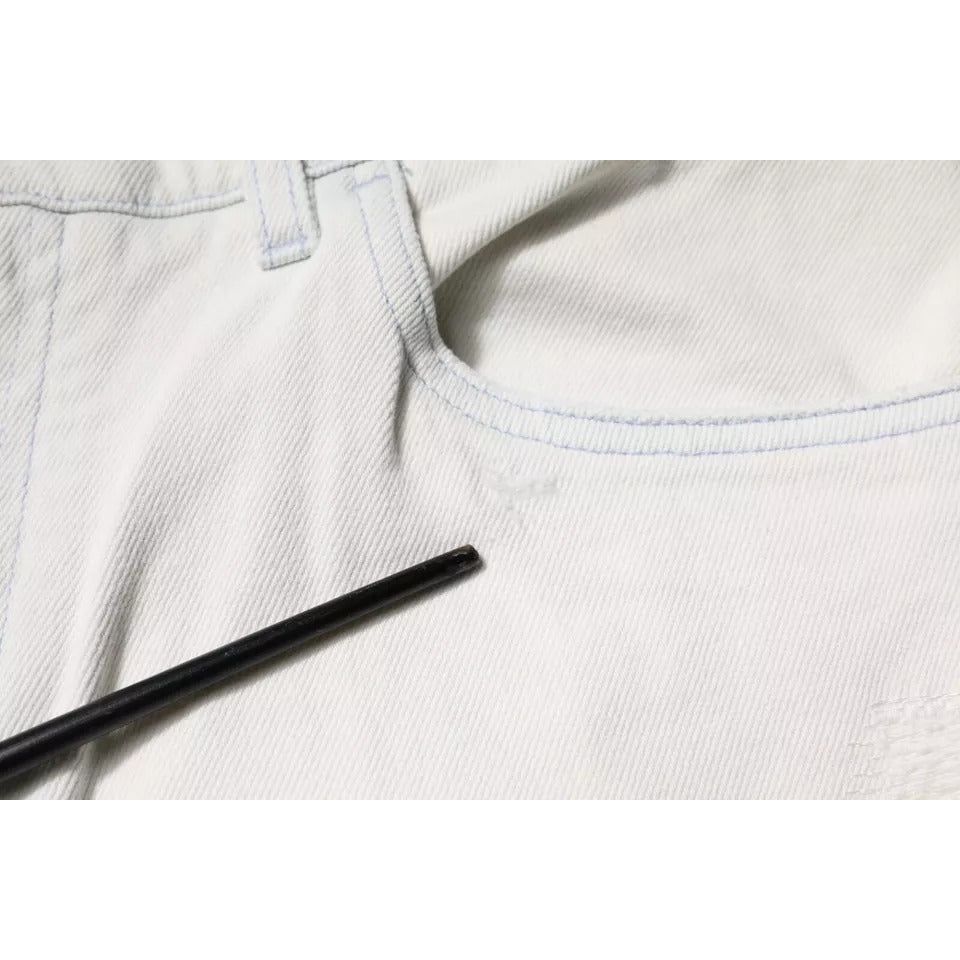 Dolce & Gabbana White Cotton Skinny Denim Jeans PAN75853-50