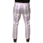 Dolce & Gabbana White Stripe Cotton Dress Skinny Pants PAN75996-46