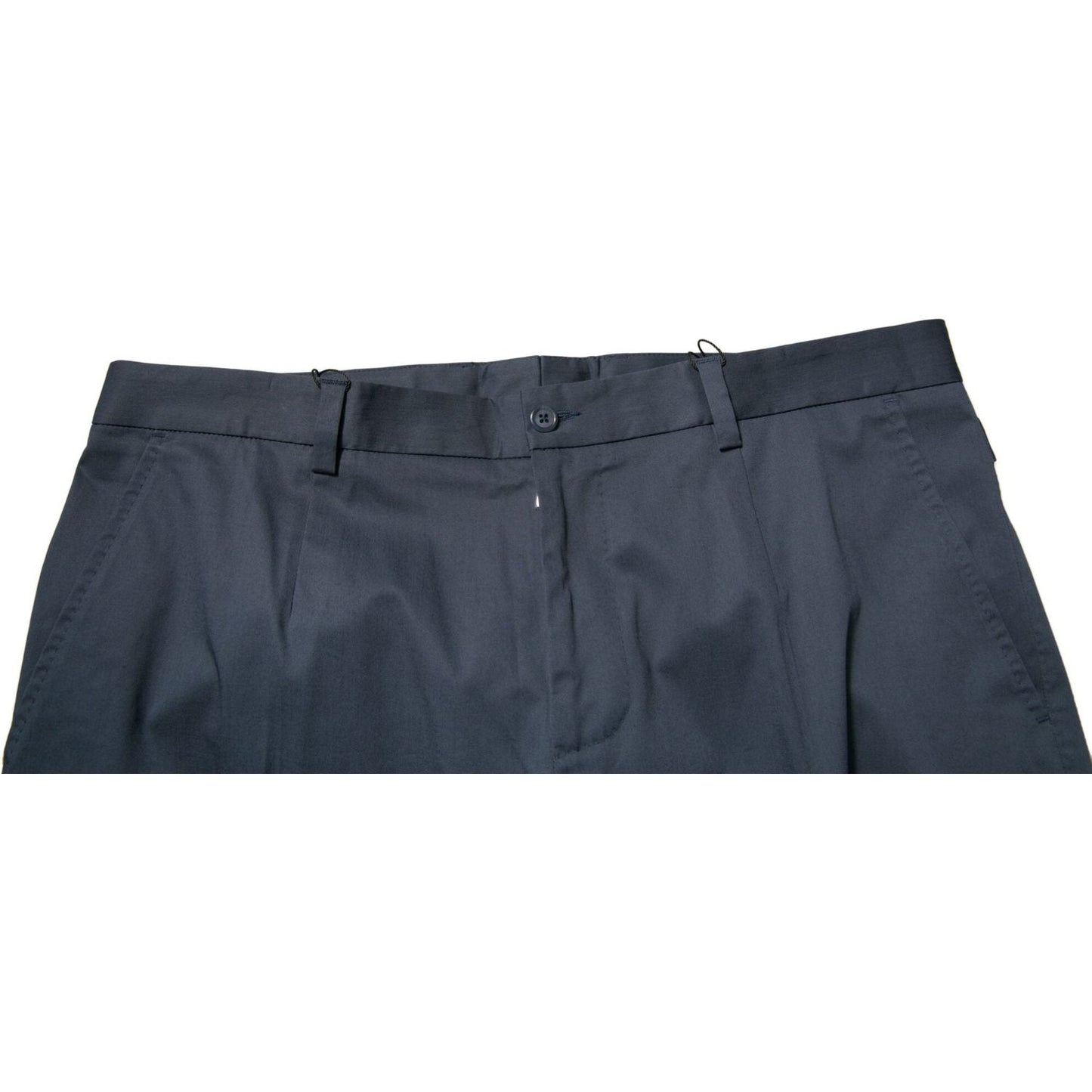Dolce & Gabbana Dark Blue Cotton Stretch Skinny Men Dress Pants PAN76080-44