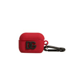 Dolce & Gabbana Red Silicone Rubber Logo Embossed Airpods Case