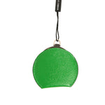 Dolce & Gabbana Green Calfskin Leather Round Logo Hand Mirror Holder SMY10561