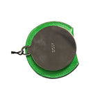 Dolce & Gabbana Green Calfskin Leather Round Logo Hand Mirror Holder SMY10561
