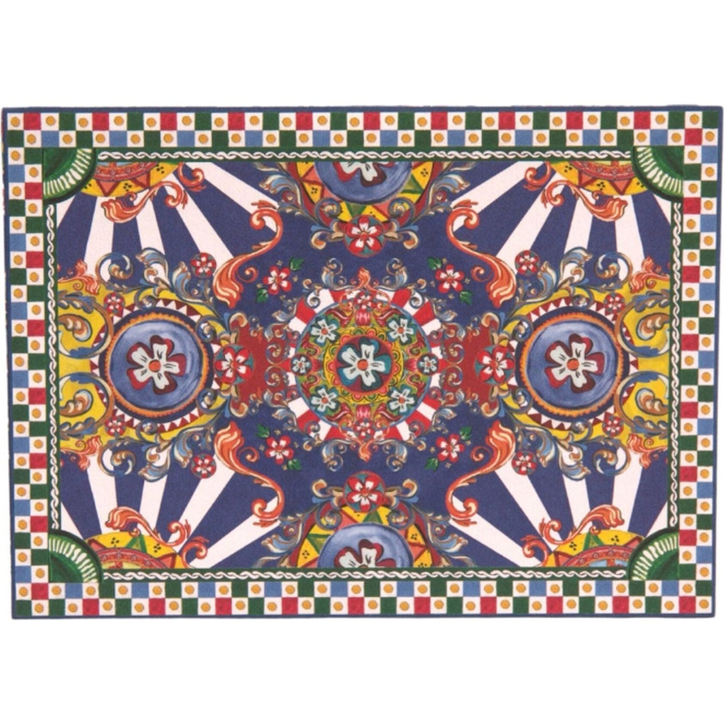 Dolce & Gabbana Multicolor Carretto Siciliano Envelope Post Card Holder SMY10585