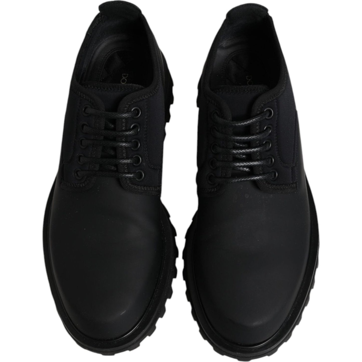 Dolce & Gabbana Black Leather Lace Up Trekking Dress Shoes MV6698-41
