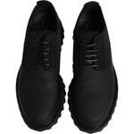 Dolce & Gabbana Black Leather Lace Up Trekking Dress Shoes MV6698-41