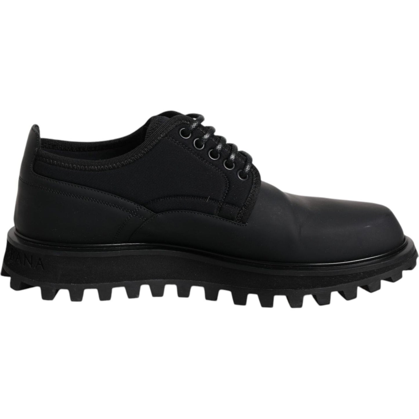 Dolce & Gabbana Black Leather Lace Up Trekking Dress Shoes MV6698-41