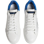 Dolce & Gabbana White Blue Portofino Leather Sneakers Shoes MV6668-41