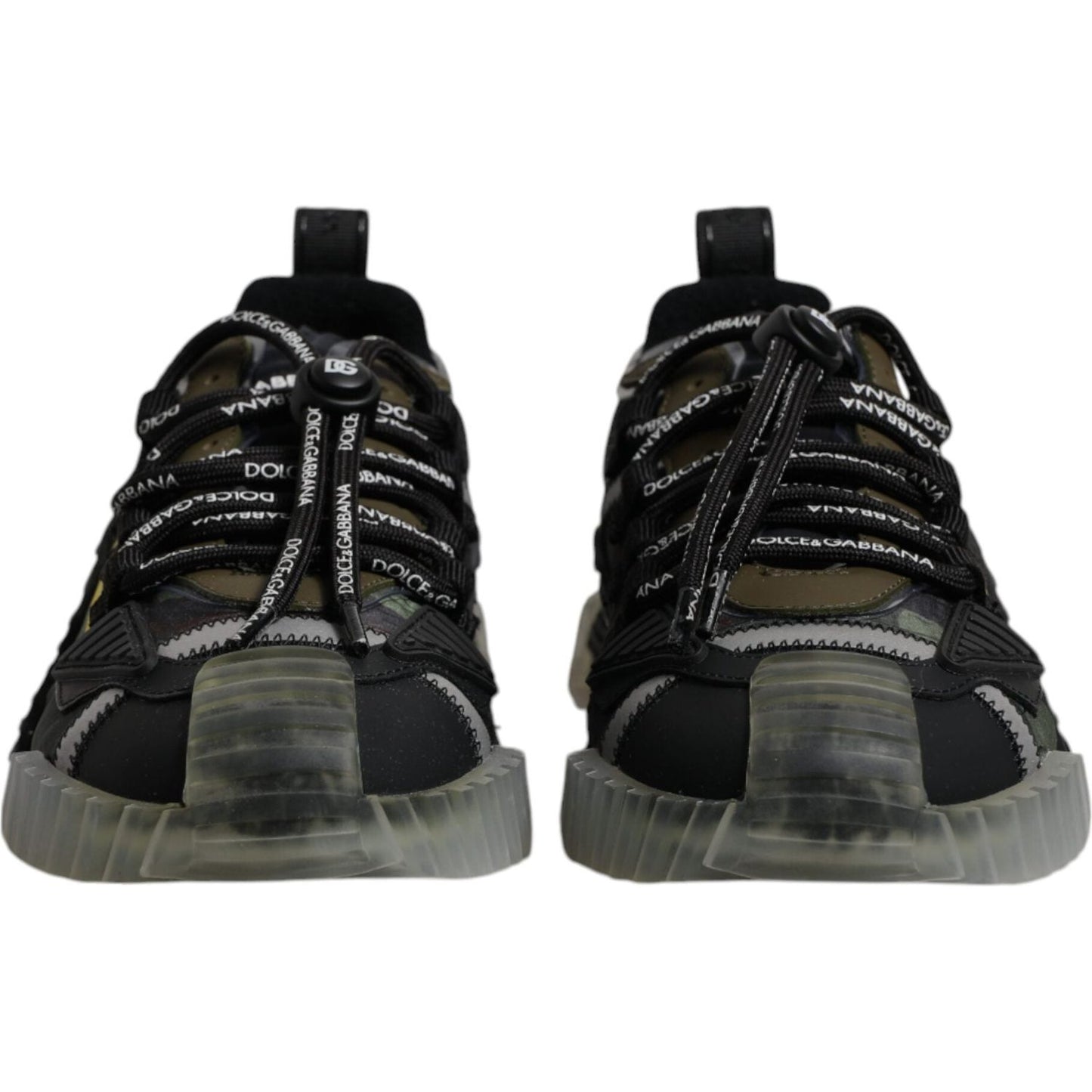 Dolce & Gabbana Black Green Camo NS1 Low Top Sneakers Shoes MV6728-39.5
