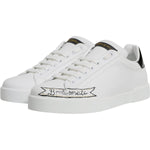 Dolce & Gabbana White Leather Low Top Lace Up Sneakers Shoes MV6738-40