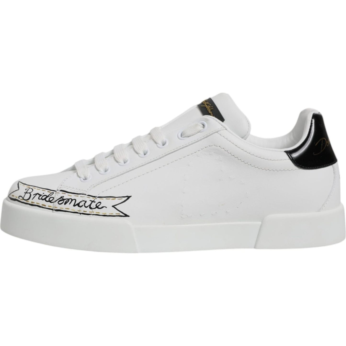 Dolce & Gabbana White Leather Low Top Lace Up Sneakers Shoes MV6738-40