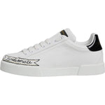 Dolce & Gabbana White Leather Low Top Lace Up Sneakers Shoes MV6738-40