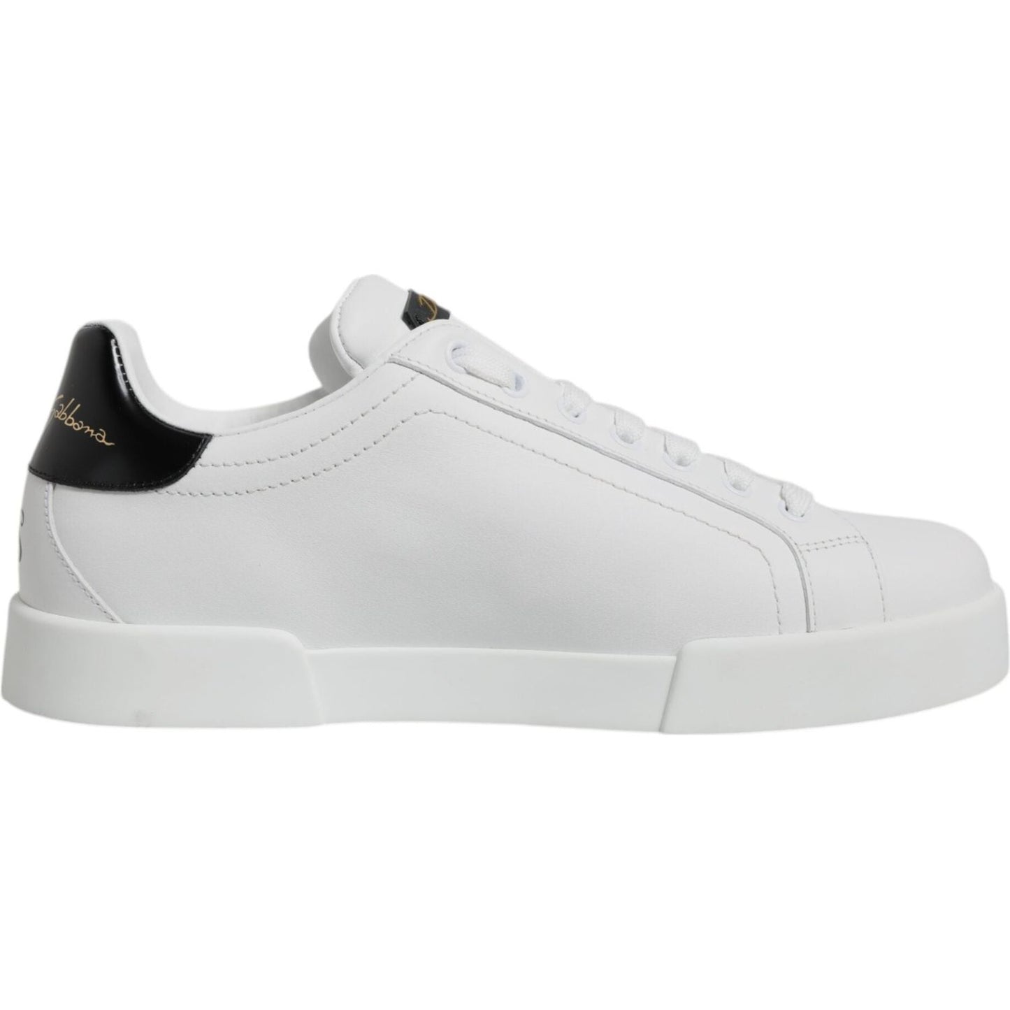 Dolce & Gabbana White Leather Low Top Lace Up Sneakers Shoes MV6738-40