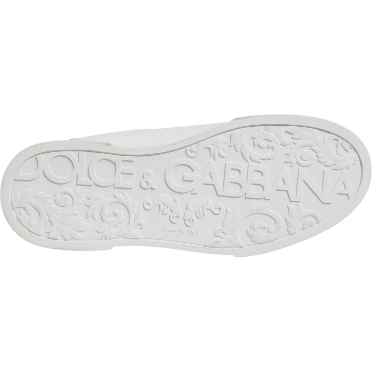 Dolce & Gabbana White Leather Low Top Lace Up Sneakers Shoes MV6738-40