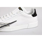 Dolce & Gabbana White Leather Low Top Lace Up Sneakers Shoes MV6738-40