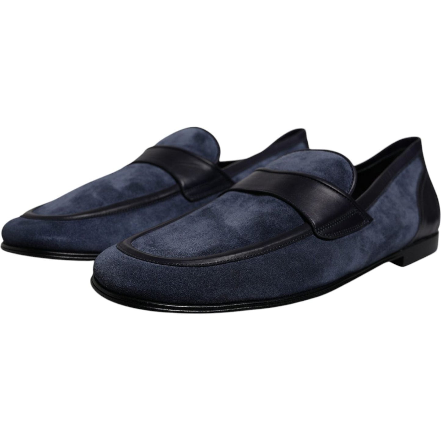 Dolce & Gabbana Blue Suede Leather Shoes Loafer Moccasin Shoes MV6747-43