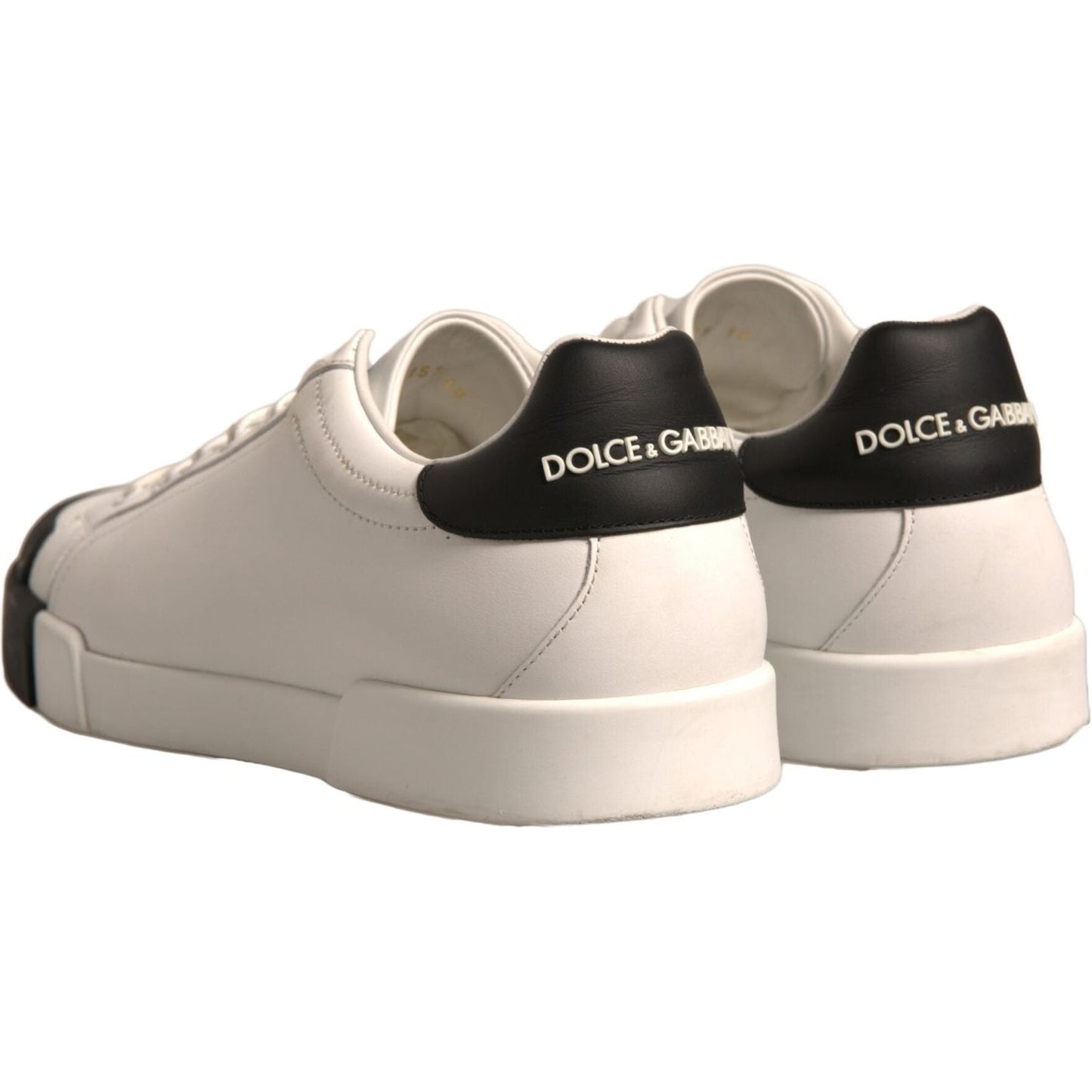 Dolce & Gabbana White Leather Logo Portofino Sneakers Shoes MV6912-39.5