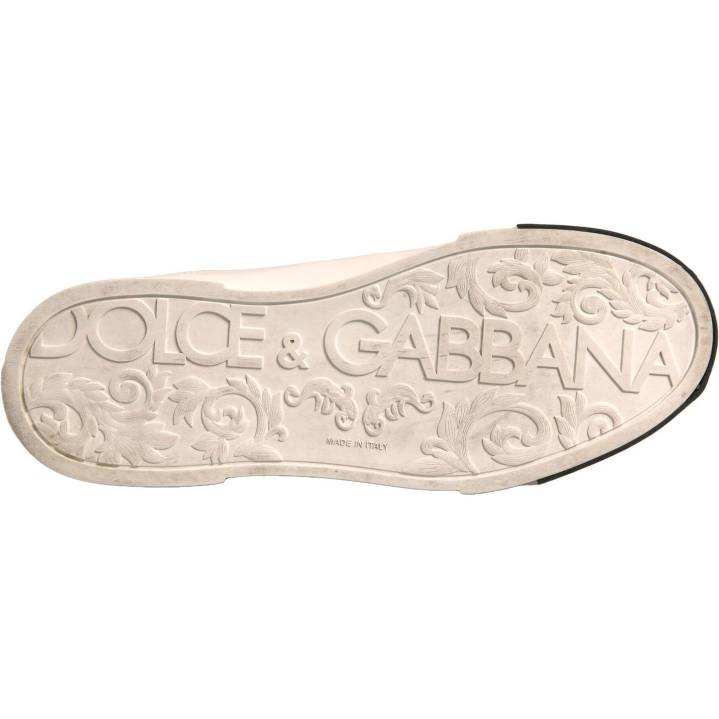 Dolce & Gabbana White Leather Logo Portofino Sneakers Shoes MV6912-39.5