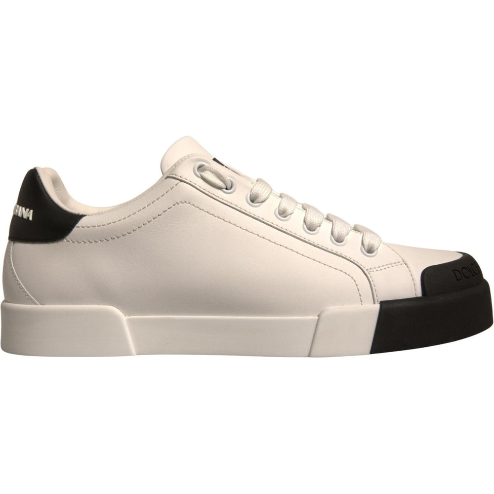 Dolce & Gabbana White Leather Logo Portofino Sneakers Shoes MV6913-40