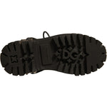 Dolce & Gabbana Black Leather Studded Trekking Boots Shoes LA12337-41