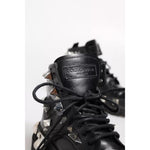 Dolce & Gabbana Black Leather Studded Trekking Boots Shoes LA12337-41