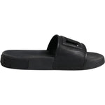 Dolce & Gabbana Black Rubber Slides Sandals Beachwear Shoes LA12371-37