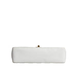 Chanel White Medium Classic DIANA Shoulder Bag Gold Plated Purse