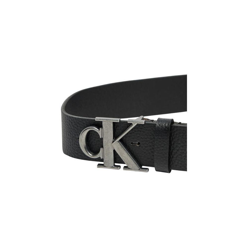 Calvin Klein Jeans Black Leather Belt CA-16496300009-85 CM / 34 INCHES
