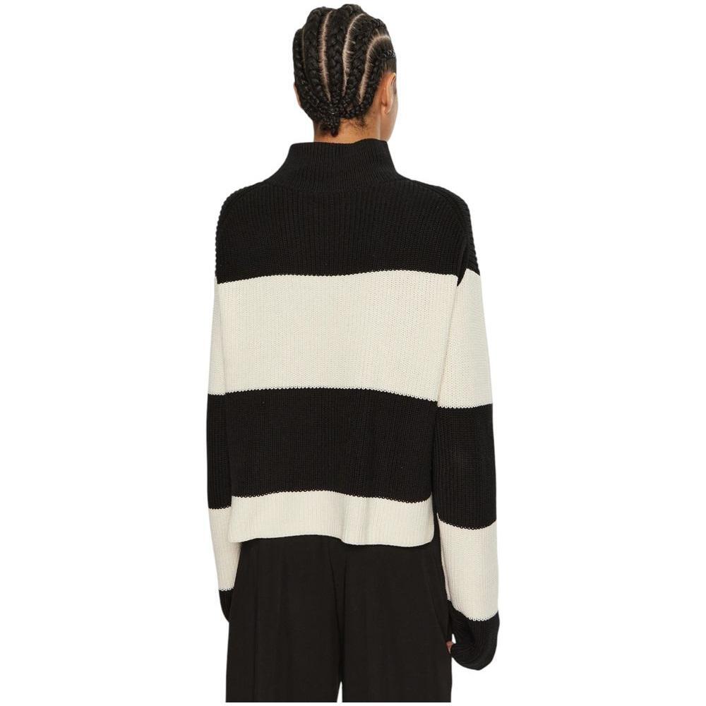 Calvin Klein Jeans Black And White Cotton Sweater CA-16505802438-IT42|M