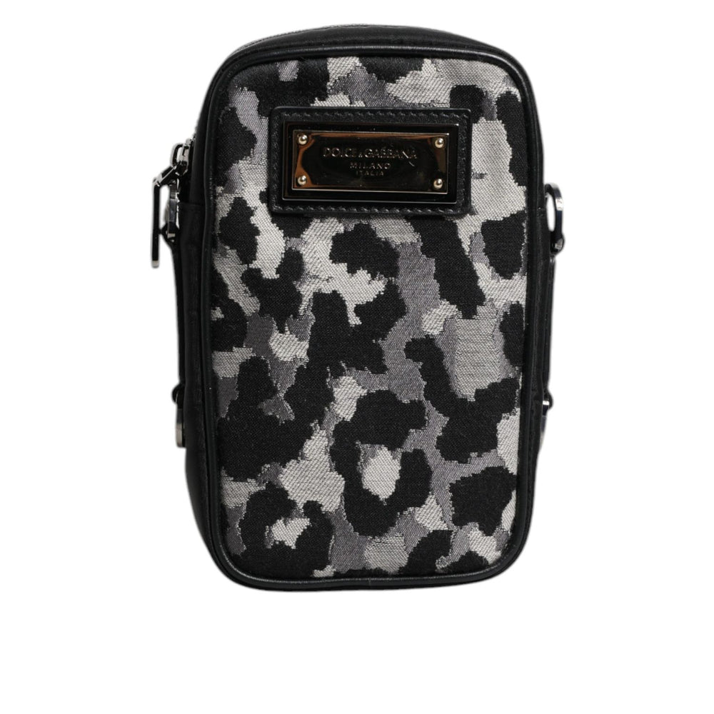 Dolce & Gabbana Multicolor Camouflage Jacquard Logo Plaque Crossbody Bag BAG4052